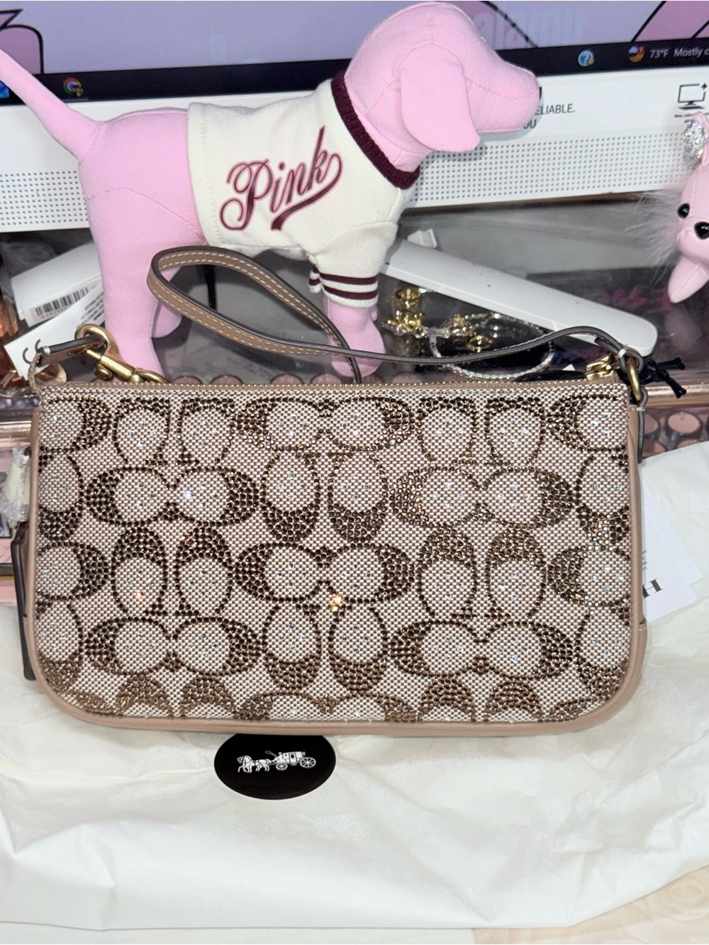 NWT Coach 2026 Plaza Bag In Crystal Signature Jacquard CFG63 LIMITED EDITION